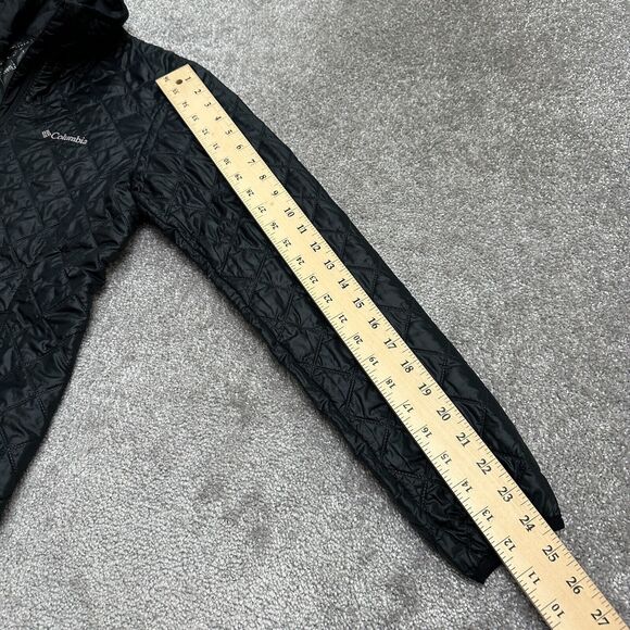 Columbia Omni Heat Quilted Jacket Womens Small Black Full Zip Pockets Outdoor - Picture 16 of 16